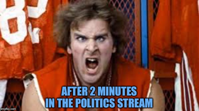 AFTER 2 MINUTES IN THE POLITICS STREAM | made w/ Imgflip meme maker