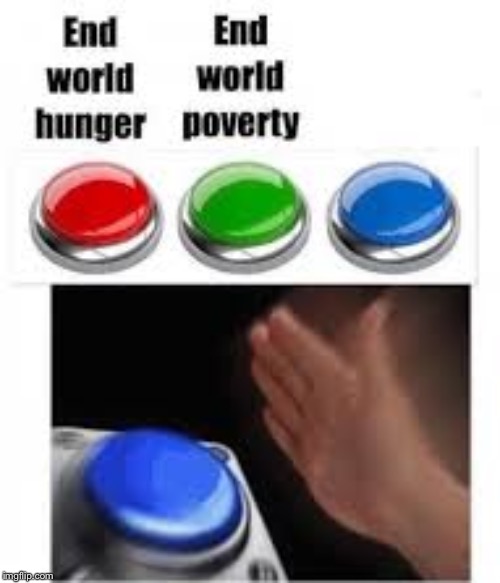 End world hunger, end world poverty… Blank Meme Template