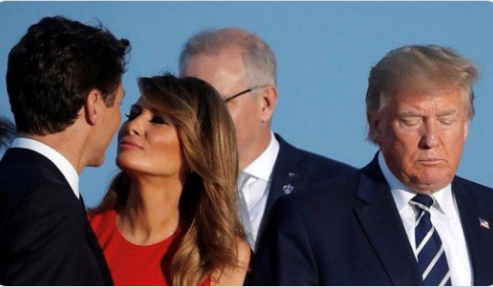 Trudeau, Melania and Donnie Blank Meme Template