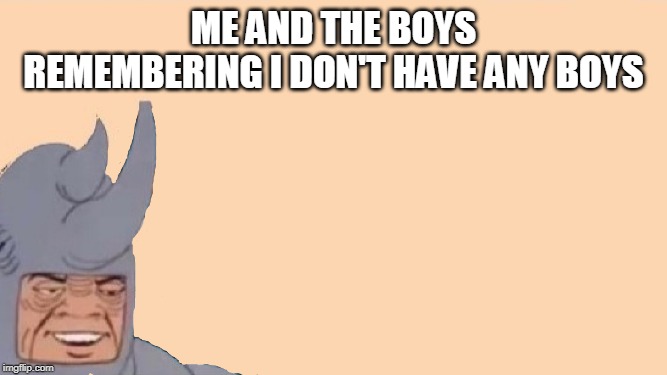 Me and the Boys Just Me | ME AND THE BOYS REMEMBERING I DON'T HAVE ANY BOYS | image tagged in me and the boys just me | made w/ Imgflip meme maker