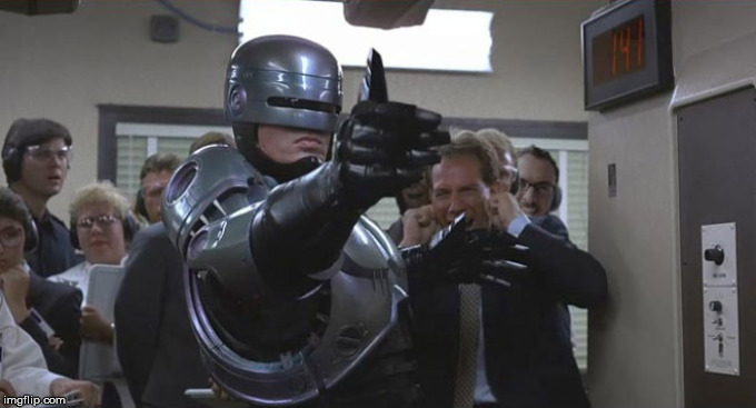 Robocop thumbs | image tagged in robocop thumbs | made w/ Imgflip meme maker