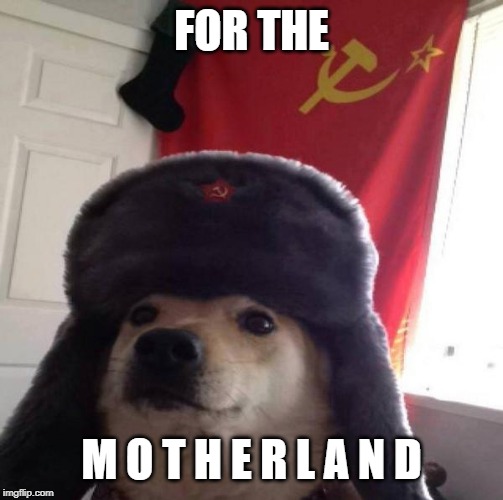 Russian Doge | FOR THE; M O T H E R L A N D | image tagged in russian doge | made w/ Imgflip meme maker
