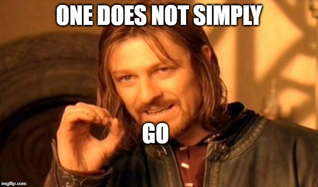 One Does Not Simply Meme | ONE DOES NOT SIMPLY GO | image tagged in memes,one does not simply | made w/ Imgflip meme maker