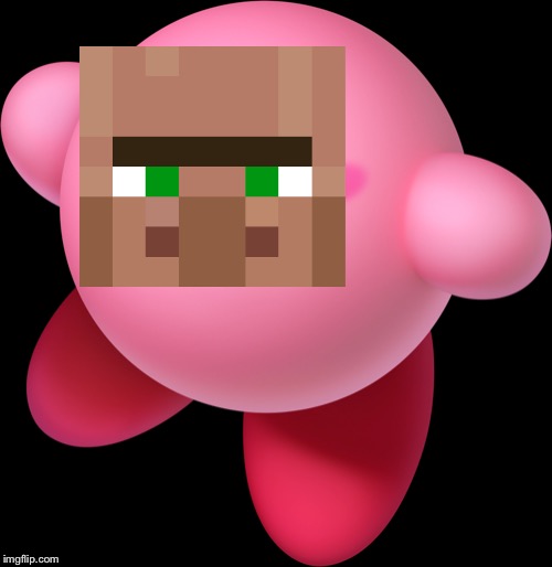 Villager Kirby image tagged in kirby,minecraft villagers made w/ Imgflip me...