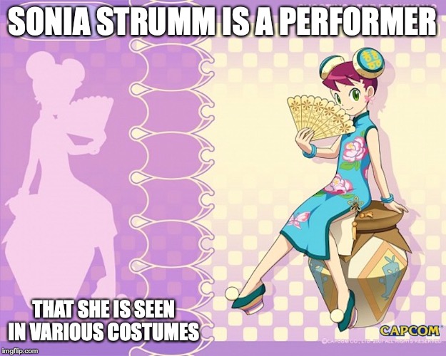 Sonia in Chinese Dress | SONIA STRUMM IS A PERFORMER; THAT SHE IS SEEN IN VARIOUS COSTUMES | image tagged in megaman,megaman star force,sonia strumm,memes | made w/ Imgflip meme maker