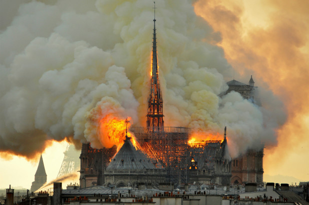 Notre Dame on fire Blank Meme Template