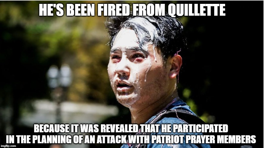 This is Andy Ngo | HE'S BEEN FIRED FROM QUILLETTE; BECAUSE IT WAS REVEALED THAT HE PARTICIPATED IN THE PLANNING OF AN ATTACK WITH PATRIOT PRAYER MEMBERS | image tagged in milkshake,conservatives,conservative hypocrisy,stupid conservatives | made w/ Imgflip meme maker