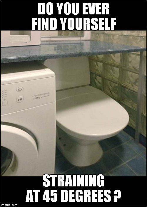 Interesting Design ? | DO YOU EVER FIND YOURSELF; STRAINING AT 45 DEGREES ? | image tagged in fun,toilets | made w/ Imgflip meme maker