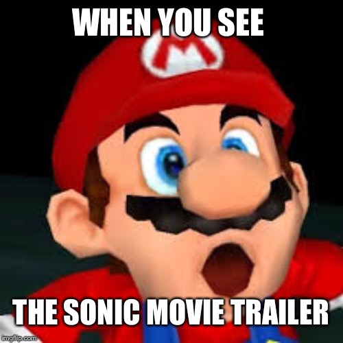 When you see the Sonic movie trailer | WHEN YOU SEE; THE SONIC MOVIE TRAILER | image tagged in mario wtf,sonic movie,movie trailer | made w/ Imgflip meme maker
