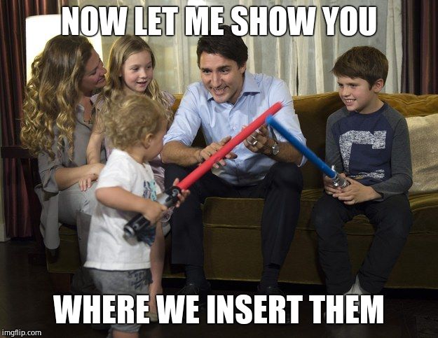 Family time with the Turdeaus. | NOW LET ME SHOW YOU; WHERE WE INSERT THEM | image tagged in justin trudeau pm family,games,cheese pizza | made w/ Imgflip meme maker
