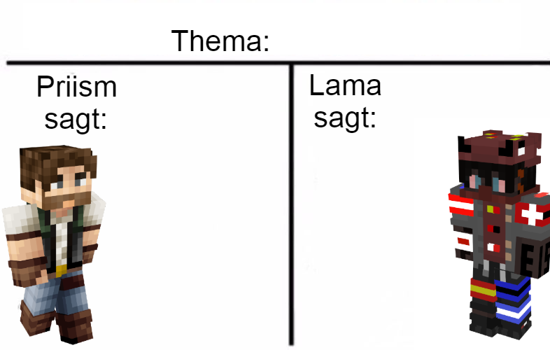 High Quality Priism vs Lama Blank Meme Template