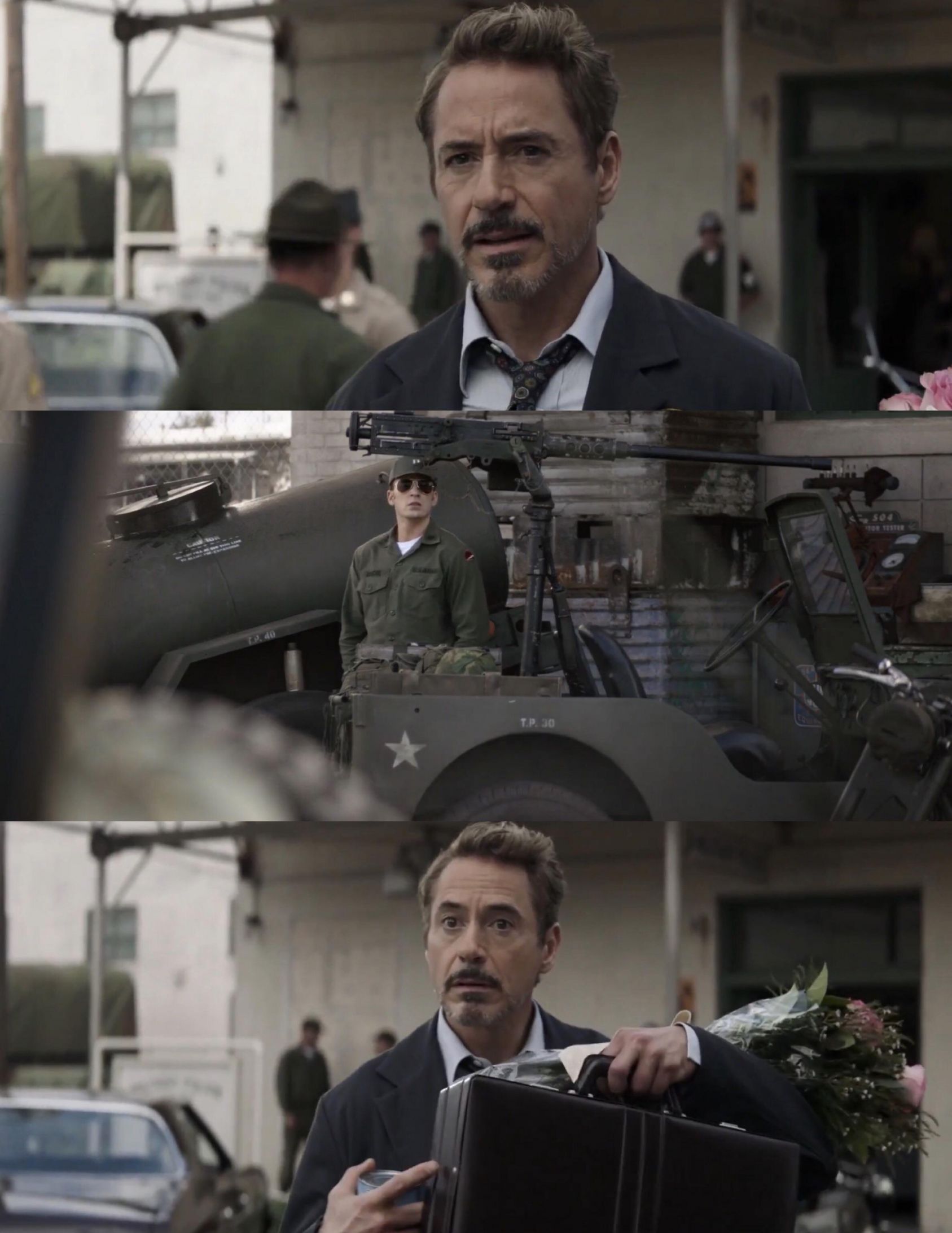 High Quality Tony Pointing at a briefcase Blank Meme Template