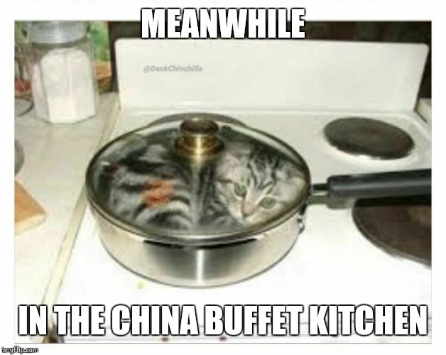 CHINESE | MEANWHILE; IN THE CHINA BUFFET KITCHEN | image tagged in chinese food,dark humor | made w/ Imgflip meme maker