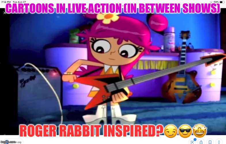 Cartoons in live action! | CARTOONS IN LIVE ACTION (IN BETWEEN SHOWS); ROGER RABBIT INSPIRED?😏😎🤩 | image tagged in cartoons in live action | made w/ Imgflip meme maker