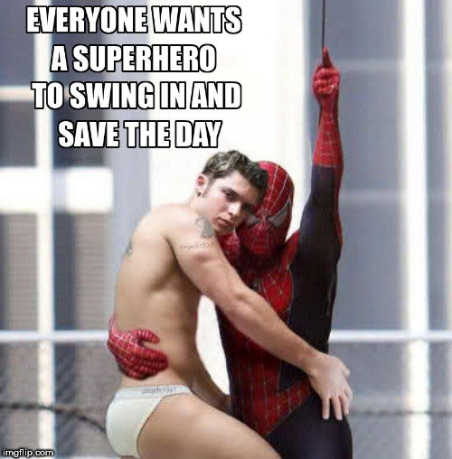 Tighty Whitey Tuesday | image tagged in lgbtq,underwear,spiderman,marvel comics,superhero,tobey maguire | made w/ Imgflip meme maker