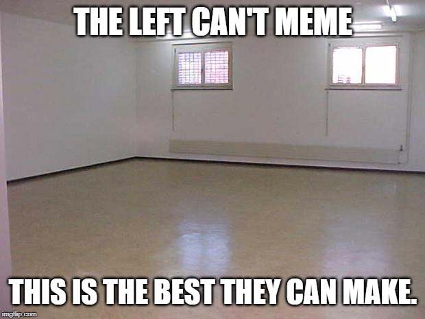 Empty Room | THE LEFT CAN'T MEME THIS IS THE BEST THEY CAN MAKE. | image tagged in empty room | made w/ Imgflip meme maker