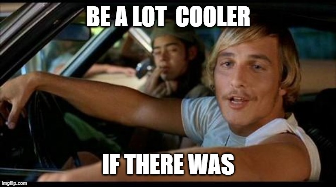 Dazed-and-Confused | BE A LOT  COOLER; IF THERE WAS | image tagged in dazed-and-confused | made w/ Imgflip meme maker
