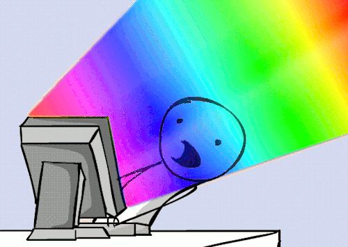 rainbow computer Blank Meme Template
