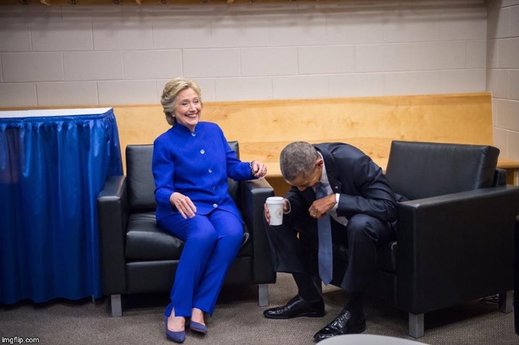 Hillary Obama Laugh | image tagged in hillary obama laugh | made w/ Imgflip meme maker