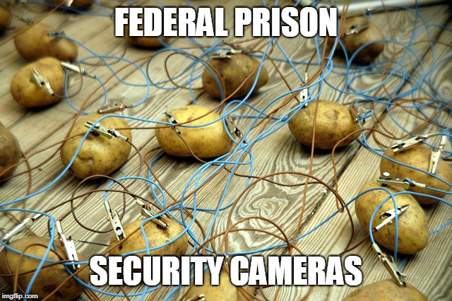 potato servers | FEDERAL PRISON SECURITY CAMERAS | image tagged in potato servers | made w/ Imgflip meme maker