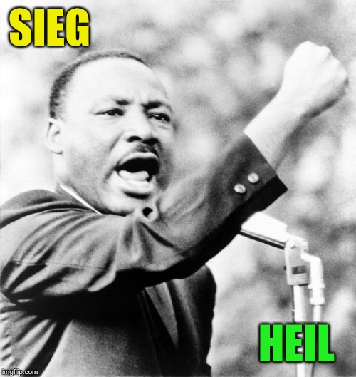 Martin Luther King Jr. | SIEG HEIL | image tagged in martin luther king jr | made w/ Imgflip meme maker