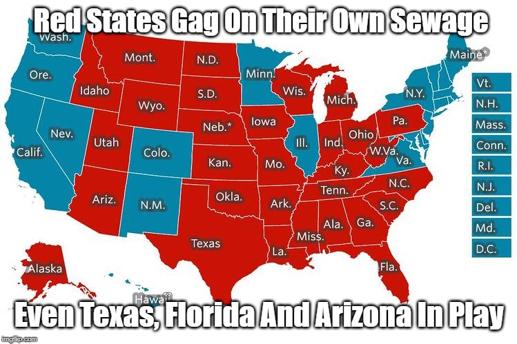 Red States Gag On Their Own Sewage Even Texas, Florida And Arizona In Play | made w/ Imgflip meme maker