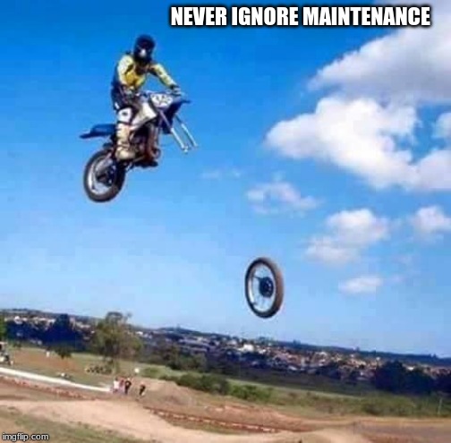 Sometimes in life you know you have to stick the landing | NEVER IGNORE MAINTENANCE | image tagged in never ignore maintenance,stick the landing,fire the mechanic,fly high,oops,grab the med kit | made w/ Imgflip meme maker