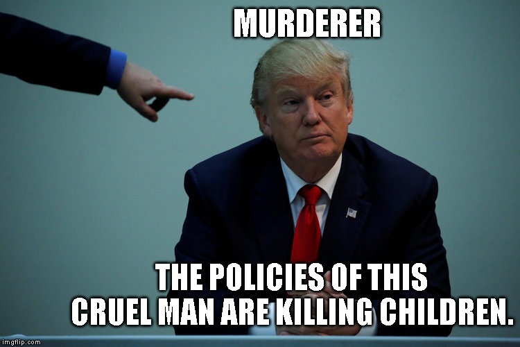 Trump is Not Killing Someone on Fifth Avenue - He is Killing CHILDREN in Cages and Hospitals | MURDERER; THE POLICIES OF THIS CRUEL MAN ARE KILLING CHILDREN. | image tagged in a liar and a murderer,criminal,impeach trump | made w/ Imgflip meme maker