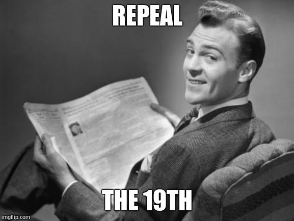 50's newspaper | REPEAL THE 19TH | image tagged in 50's newspaper | made w/ Imgflip meme maker