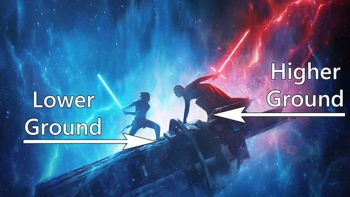 High Quality low vs high ground Blank Meme Template