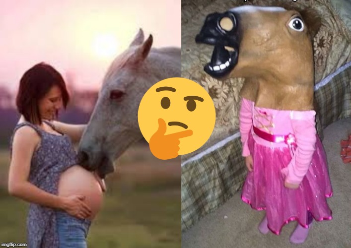 HMMMMMMM,.... | image tagged in horse,baby | made w/ Imgflip meme maker