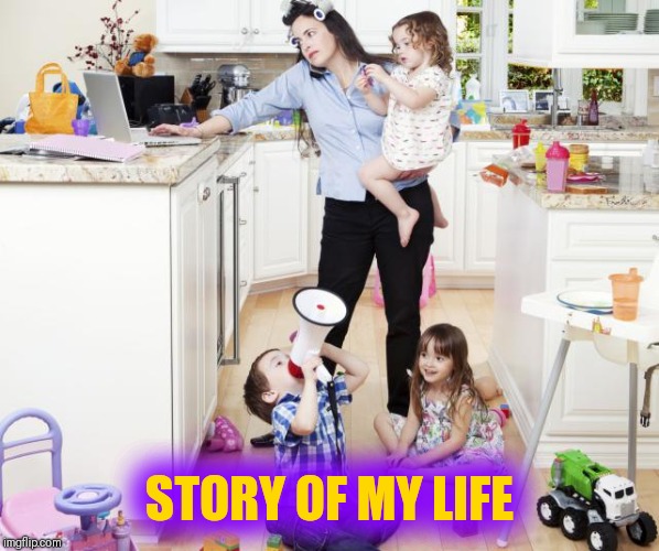 busy mom | STORY OF MY LIFE | image tagged in busy mom | made w/ Imgflip meme maker