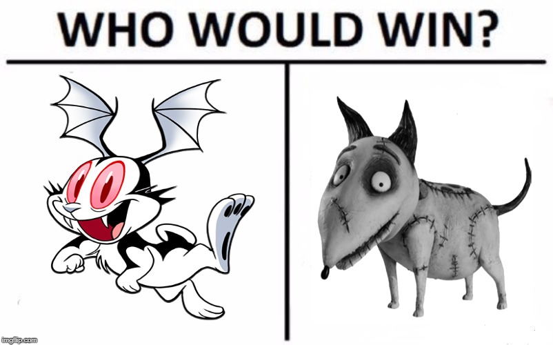Who Would Win? | image tagged in memes,who would win,bunnicula,frankenweenie,sparky | made w/ Imgflip meme maker