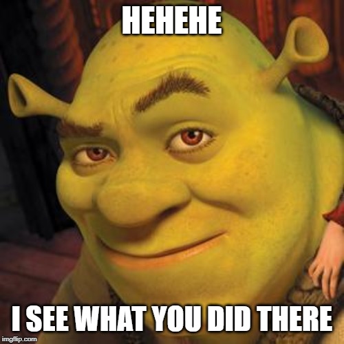 Shrek Sexy Face | HEHEHE I SEE WHAT YOU DID THERE | image tagged in shrek sexy face | made w/ Imgflip meme maker