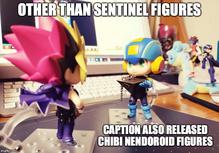 Nendoroid Megaman | OTHER THAN SENTINEL FIGURES; CAPTION ALSO RELEASED CHIBI NENDOROID FIGURES | image tagged in nendoroid,megaman,megaman nt warrior,memes | made w/ Imgflip meme maker