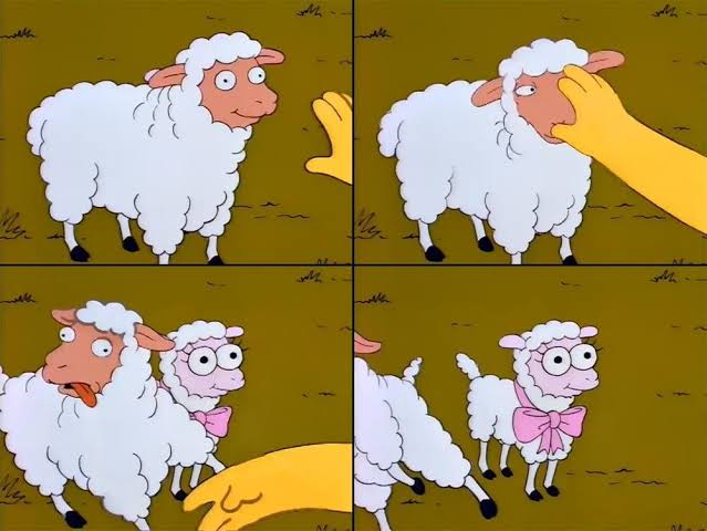 Sheep, cartoon, Simpsons, Blank Meme Template