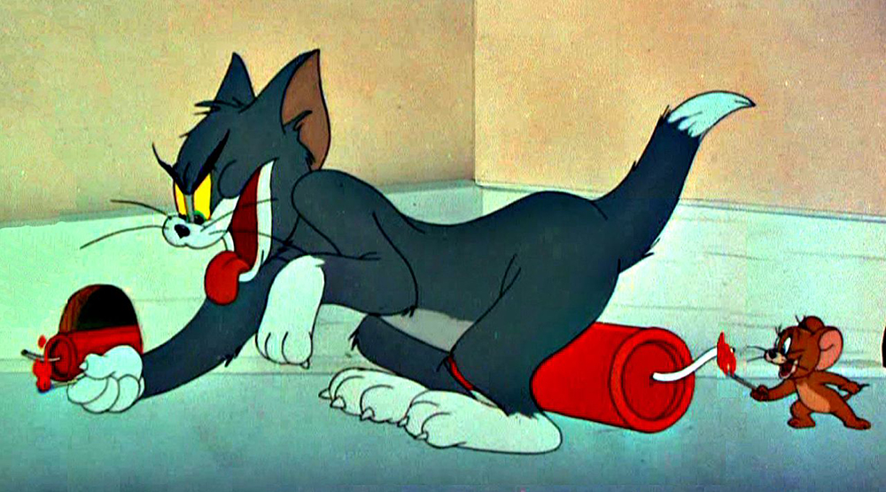 High Quality tom and jerry getting tnt Blank Meme Template