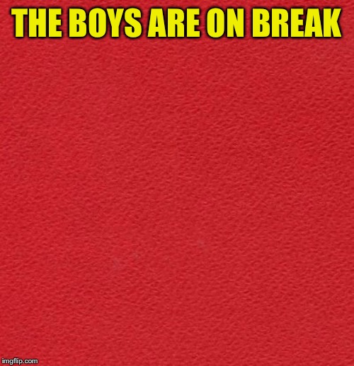 blank red card | THE BOYS ARE ON BREAK | image tagged in blank red card | made w/ Imgflip meme maker