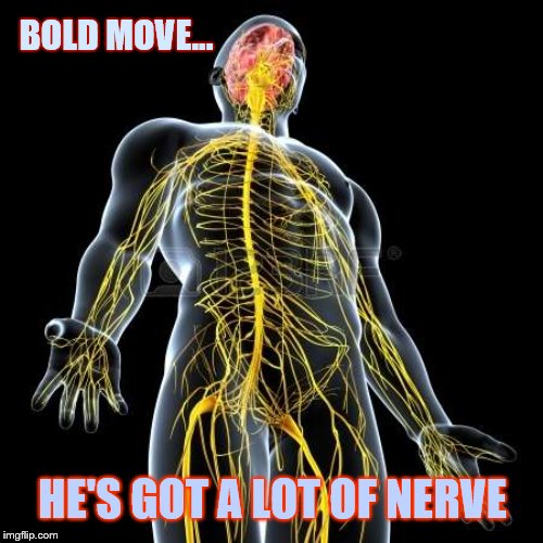 BOLD MOVE... HE'S GOT A LOT OF NERVE | made w/ Imgflip meme maker