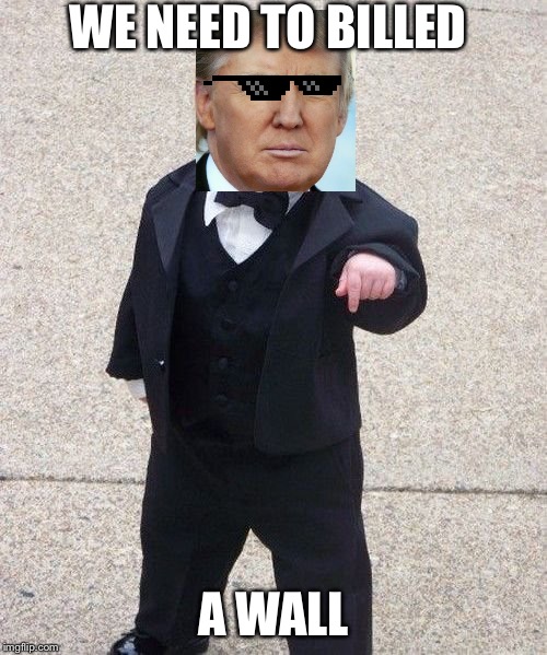 Baby Godfather | WE NEED TO BILLED; A WALL | image tagged in memes,baby godfather | made w/ Imgflip meme maker