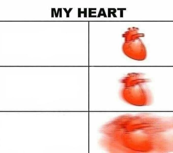 High Quality Scared Heart Blank Meme Template