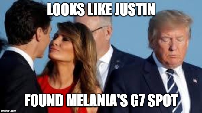 LOOKS LIKE JUSTIN; FOUND MELANIA'S G7 SPOT | image tagged in donald trump | made w/ Imgflip meme maker