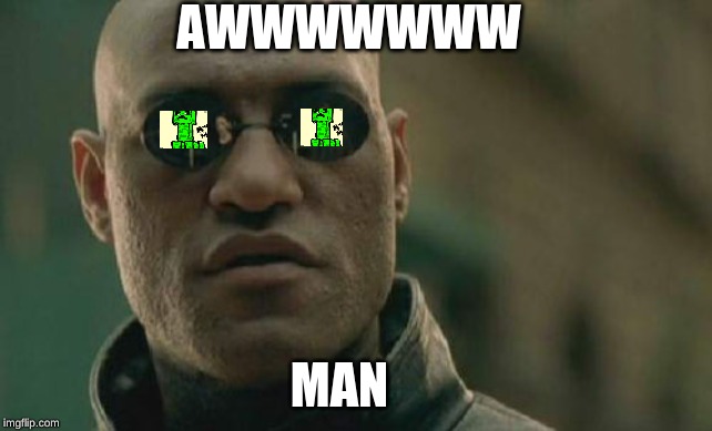 Matrix Morpheus | AWWWWWWW; MAN | image tagged in memes,matrix morpheus | made w/ Imgflip meme maker