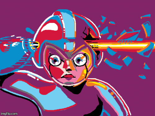 Boom Headshot! | image tagged in gifs,megaman | made w/ Imgflip images-to-gif maker