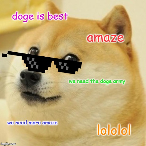Doge Meme | doge is best; amaze; we need the doge army; we need more amaze; lololol | image tagged in memes,doge | made w/ Imgflip meme maker