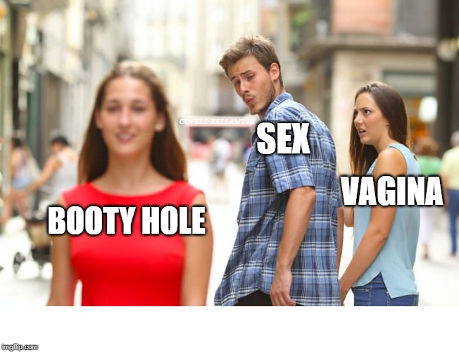 High Quality Distracted Boyfriend Booty Hole Sex Blank Meme Template