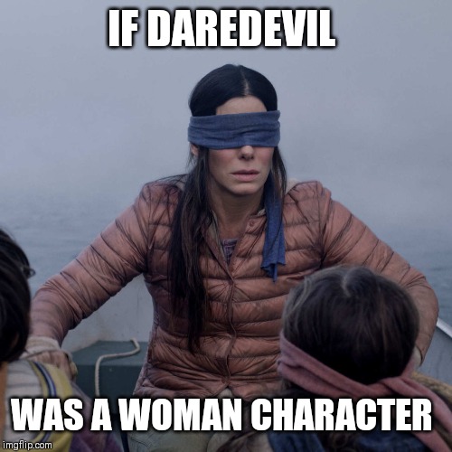 Bird Box Meme | IF DAREDEVIL; WAS A WOMAN CHARACTER | image tagged in memes,bird box | made w/ Imgflip meme maker