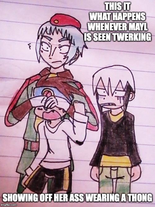 What is That | THIS IT WHAT HAPPENS WHENEVER MAYL IS SEEN TWERKING; SHOWING OFF HER ASS WEARING A THONG | image tagged in megaman nt warrior,megaman,memes | made w/ Imgflip meme maker