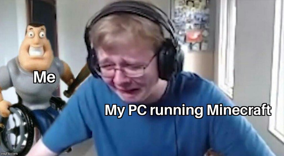 image tagged in crying callmecarson,minecraft,funny | made w/ Imgflip meme maker