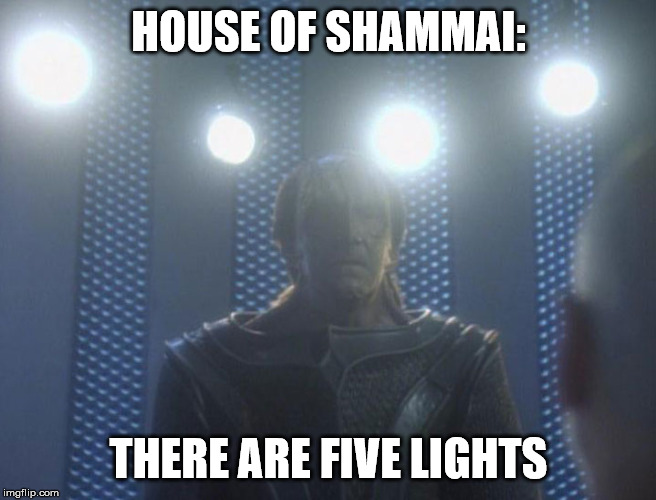 gul madred lights | HOUSE OF SHAMMAI:; THERE ARE FIVE LIGHTS | image tagged in gul madred lights | made w/ Imgflip meme maker